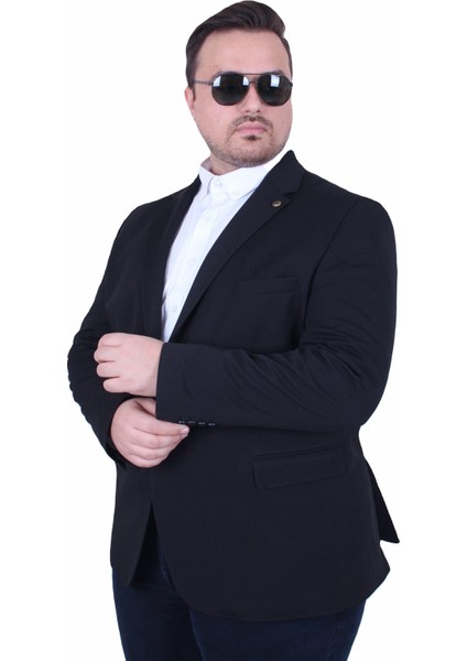 Mocgrande Erkek Büyük Beden 4 Drop Blazer Zaha Ceket 500603 Sıyah modelleri