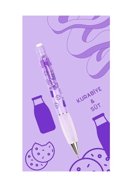 Deep Süt & Kurabiye Baskılı Mekanik Versatil 0.7 Lavanta fiyatları