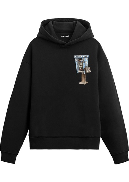 Telefon Kulübesi Tasarım Retro Sokak Stili Unisex Kapüşonlu Hoodie