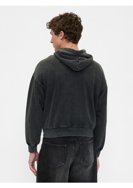 Erkek Siyah Heavyweight Oversized Gap Logo Sweatshirt fırsatları