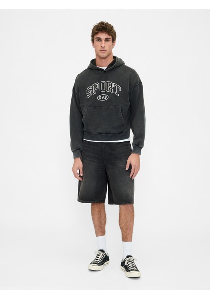 Erkek Siyah Heavyweight Oversized Gap Logo Sweatshirt indirimleri