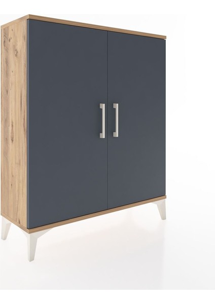 Arges Şifonyer 2 Raflı 2 Kapaklı 88X30X106 Çam-Antrasit fiyatları