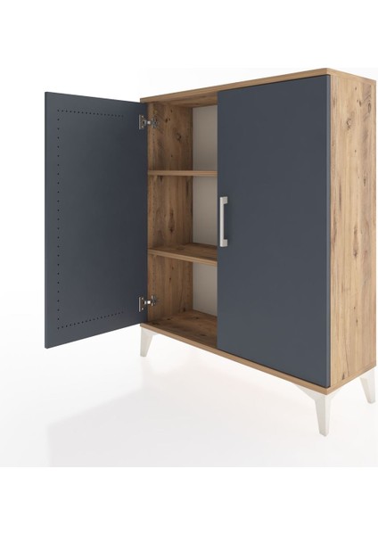 Arges Şifonyer 2 Raflı 2 Kapaklı 88X30X106 Çam-Antrasit fırsatları