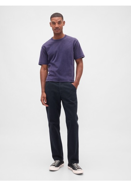 Erkek Mor Relaxed Straight Utility Pantolon