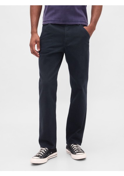 Erkek Mor Relaxed Straight Utility Pantolon