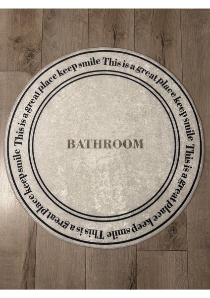 Ekru Yuvarlak Banyo Paspası 80X80, Şık ve Konforlu Banyo Aksesuarı fiyatları