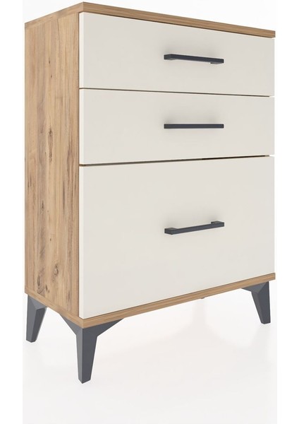 Arges Komodin 3 Çekmeceli 60X30X80 Çam-Aytaşı fiyatları