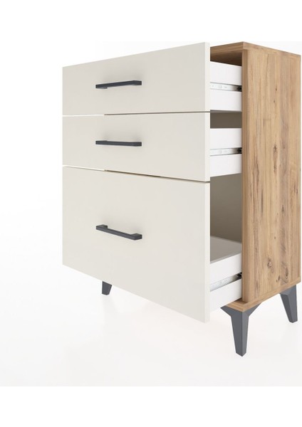 Arges Komodin 3 Çekmeceli 60X30X80 Çam-Aytaşı fırsatları