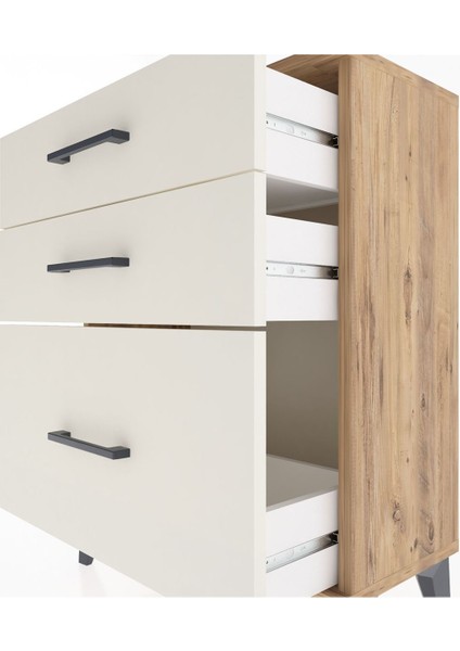 Arges Komodin 3 Çekmeceli 60X30X80 Çam-Aytaşı indirimleri