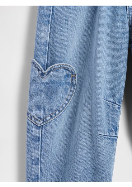 Kız Bebek Mavi Paperbag Horseshoe Jean Pantolon fiyatları