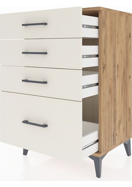 Hyperion Komodin 4 Çekmeceli 60X44X96 Çam-Aytaşı fırsatları