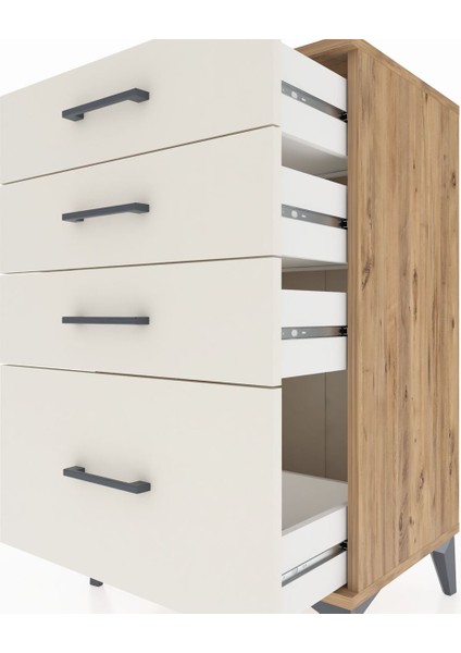 Hyperion Komodin 4 Çekmeceli 60X44X96 Çam-Aytaşı indirimleri