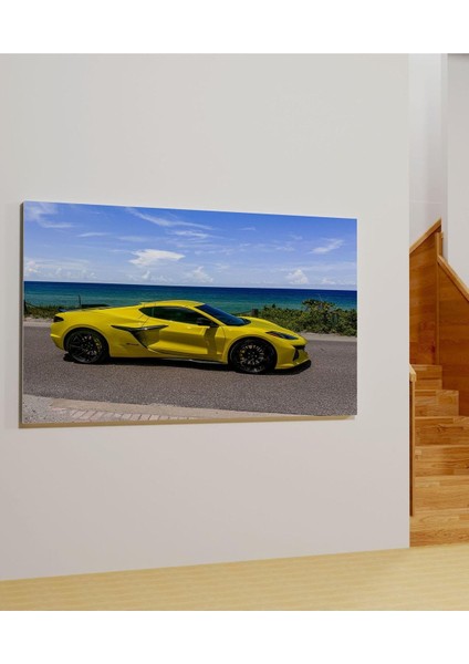 Kanvas Tablo Sarı Spor Araba Galeri Tasarım Kanvas Tablo 40 x 60