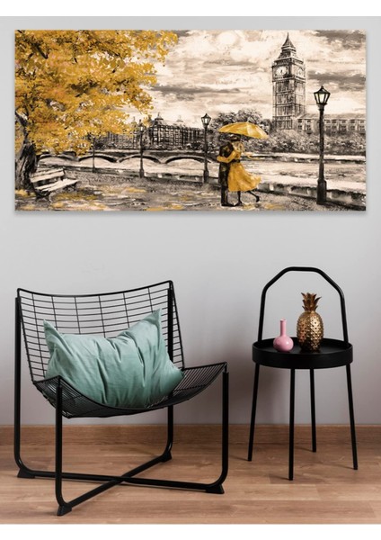 Romantik Sonbahar Duvar Kanvas Tablo 60X120 cm