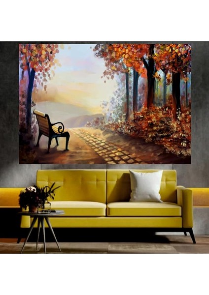 Sonbahar Temalı Sanatsal Dekoratif Duvar Tablosu (50X70 Cm)