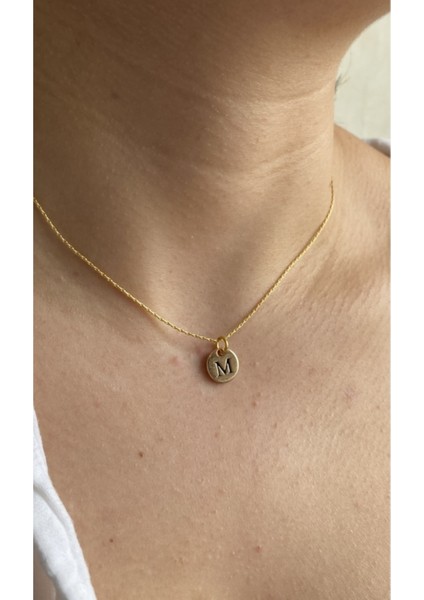 Gold Plaka Model M Harf Kolye fiyatları