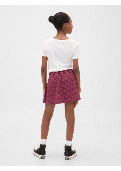 Kız Çocuk Bordo Pull-On Pileli Şort Etek modelleri