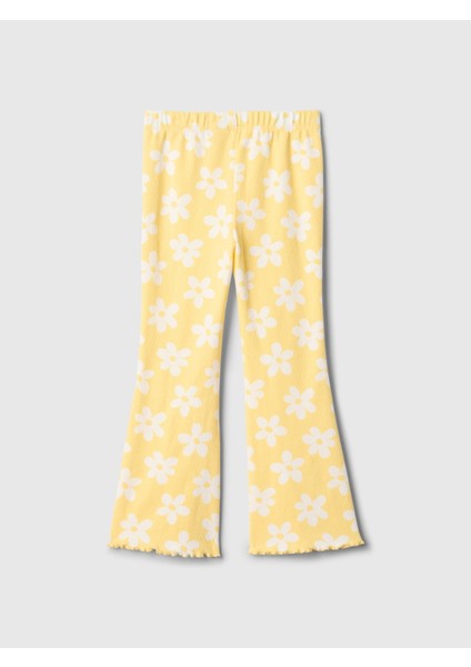 Kız Bebek Sarı Fitilli Pull-On Grafik Baskılı Flare Tayt fiyatları