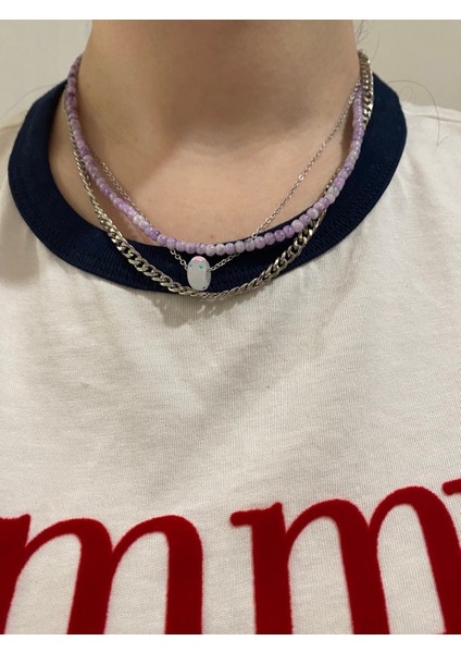 Kadın El Yapımı Tasarım Kombin Kolye