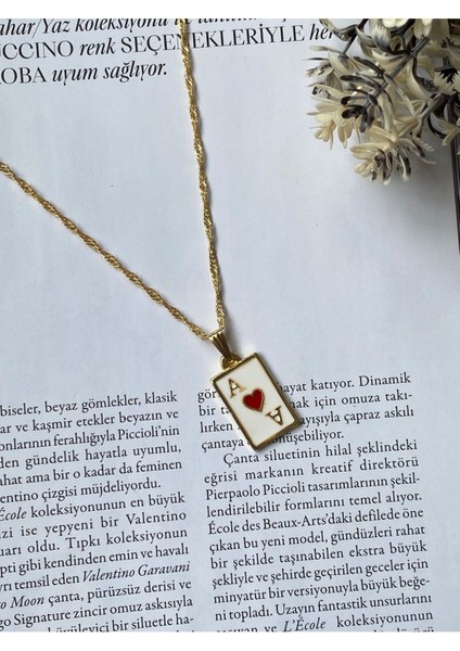 Kadın Altın Kaplama Kupa As Kolye Tarot Kart Kolye