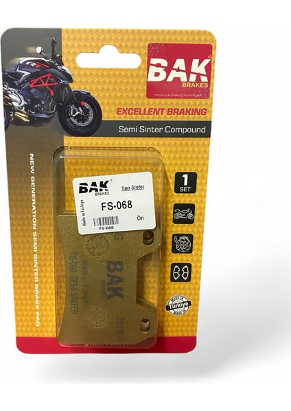 Rks RZ250S Zontes ZT250T-E 250TE Yarı Sinterli (Yarı Metalik) Ön Fren Balatası