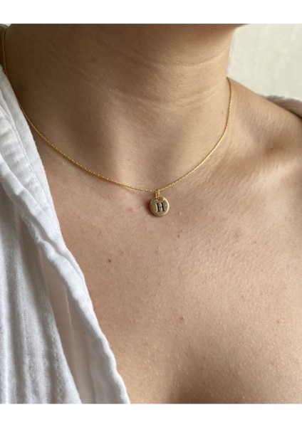 Gold Plaka Model H Harf Kolye fiyatları