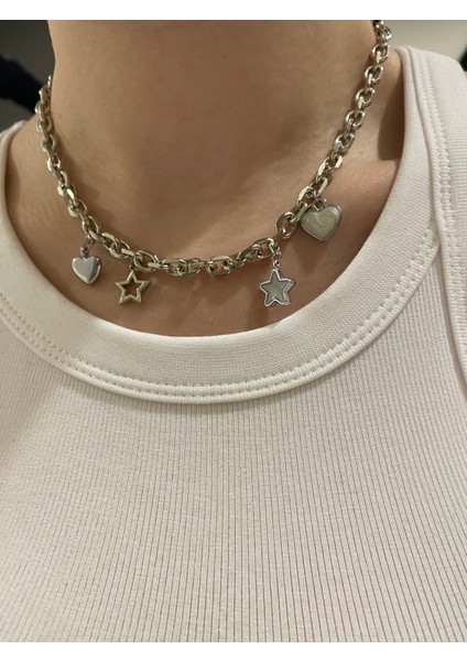 Kadın El Yapımı Tasarım Charm Kolye Seti