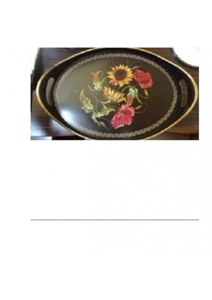 Oval Hira Desenli Sunum Tepsisi -İSR-5723