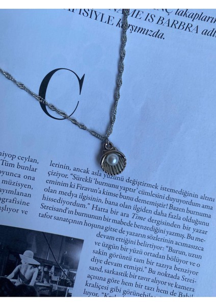 Kadın Silver Incili Istiridye Kolye fiyatları