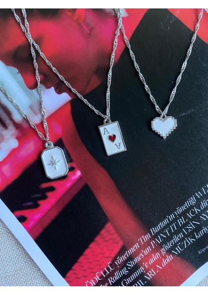 Kadın Silver Best Friend Kolye Seti / 3'lü Set Kolye / Gümüş Kolye Seti fiyatları
