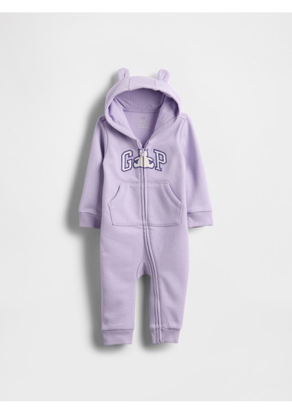 Bebek Lila Kapüşonlu Gap Logo Tulum