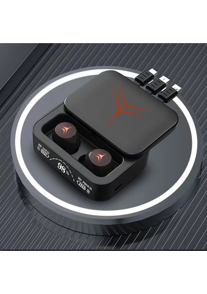 Şarj Göstergeli Powerbank Özellikli 5.3 Bluetooth Kablosuz Kulakiçi Kulaklık Siyah