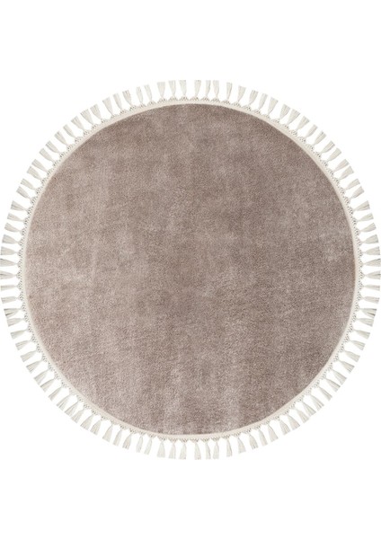 Kahverengi Yuvarlak Peluş Yolluk, Rahat ve Şık Ev Dekoru Için Ideal. modelleri