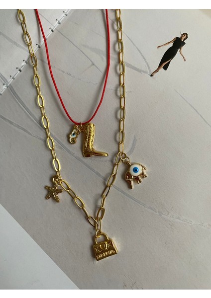 Tasarım Charmlı Set Kolye fiyatları