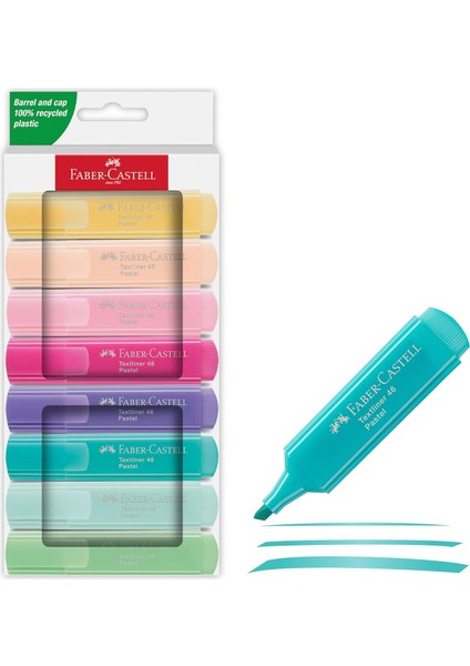 Fosforlu Kalem Seti, 8’li, Pastel Renkler, Su Bazlı Mürekkep, Kesik Uç, 3 Farklı Çizgi Kalınlığı, Dayanıklı ve Uzun Ömürlü