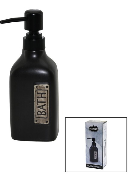 Dikdörtgen Siyah - Düz Seramik Sıvı Sabunluk (5067)