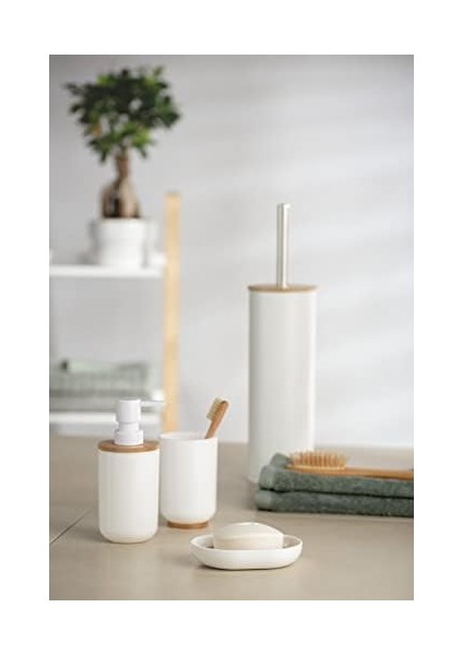 Posa Sabunluk, Sıvı Sabun, Losyon Veya Deterjan Için Doldurulabilir Pompalı Dağıtıcı, Sürdürülebilir Bambu Desenli Beyaz Plastik, (G x Y x D): 7 x 16,5 x 8 Cm, Kapasite Yaklaşık 330 ml fiyatları