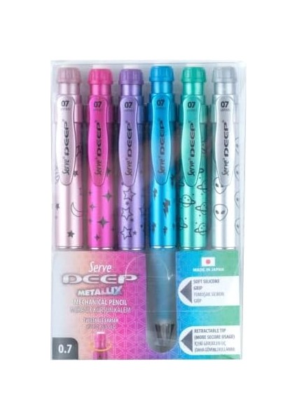 Deep Mekanik Kurşun Metalik Desen 0.7 mm 6&apos;lı Set fiyatları