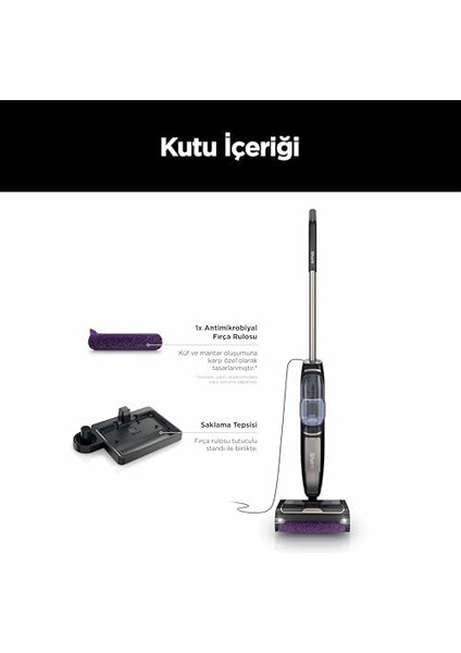 Steam Pickup, 3ü1 Arada Buharlı Temizleyici, Kimyasal Içermez, Sert Zemin Islak ve Kuru Temizlikçisi, Ekstra Fırça Rulosu, Saklama Istasyonu Dahil, Beyaz fiyatları