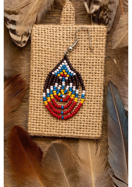 Renkli Etnik Desen Boncuk Küpe – El Yapımı modelleri