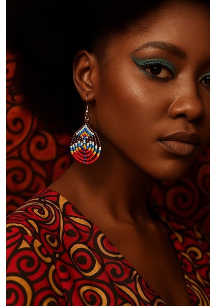 Renkli Etnik Desen Boncuk Küpe – El Yapımı fırsatları