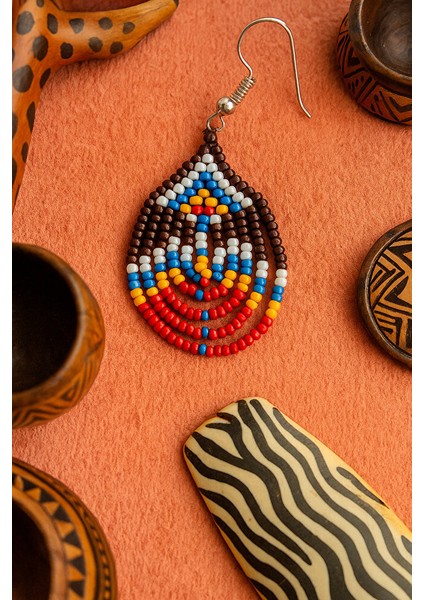 Renkli Etnik Desen Boncuk Küpe – El Yapımı indirimleri