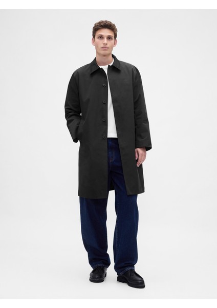 Erkek Siyah New Mac Trençkot