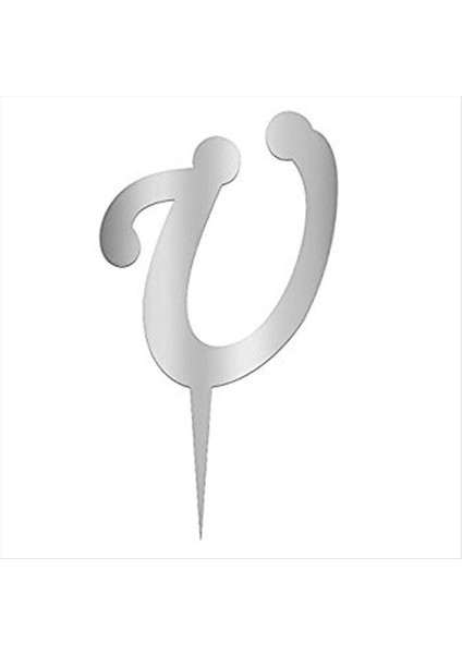 Gümüş Renkli Harf Pasta ve Kek Pleksi