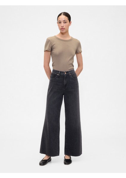 Kadın Açık Kahverengi Pointelle Crewneck T-Shirt fırsatları