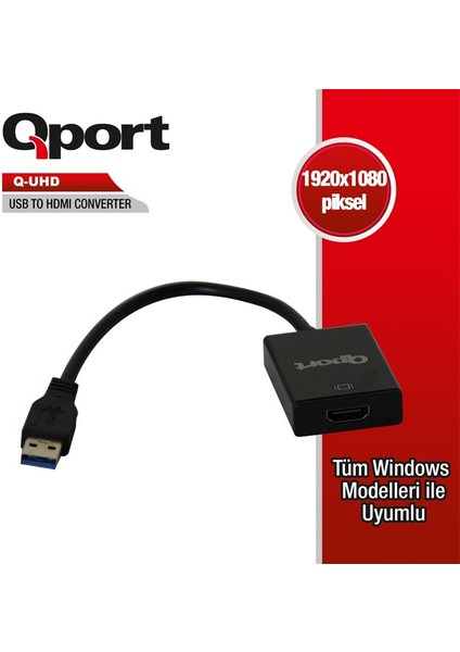 Qport Q-Uhd USB 3.0 To HDMI Dönüştürücü