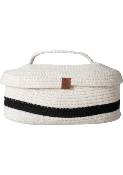 Concept Venus Oval Düzenleyici Sepet Siyah Ekru 30X13X11