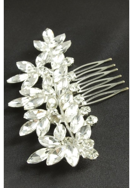 Çiçek Yaprak Taşlı Yan Toka