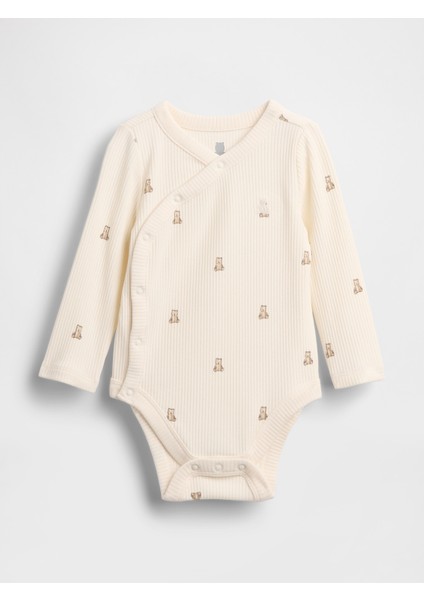 Bebek Krem First Favorites Tinyrib Crossover Bodysuit