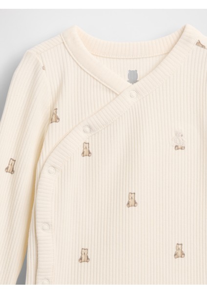 Bebek Krem First Favorites Tinyrib Crossover Bodysuit fiyatları